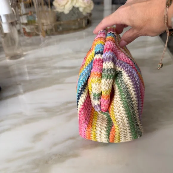 Multi Color Raffia Clutch - Picture 2 of 6
